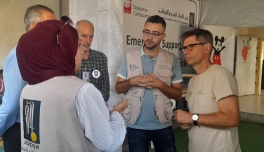 A delegation from WHH, Juzoor’s partner, visits the Juzoor Health Center in Al-Nasr, Gaza.