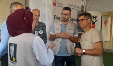 A delegation from WHH, Juzoor&rsquo;s partner, visits the Juzoor Health Center in Al-Nasr, Gaza.