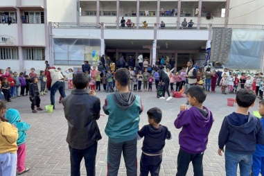 Psychosocial activities for children through a collaborative partnership