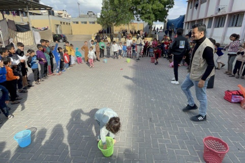 Psychosocial activities for children through a collaborative partnership